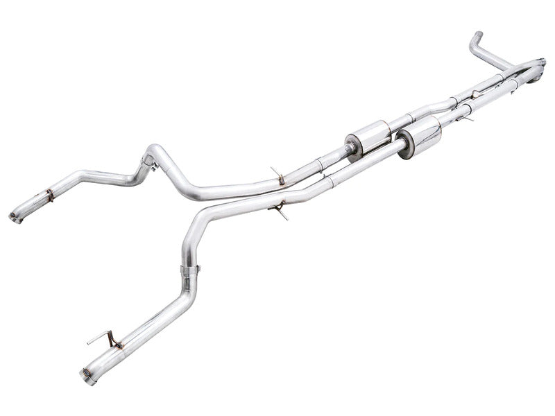 AWE 0FG Catback Exhaust for Silverado ZR2/Sierra AT4X - Dual Bashguard (No tips)