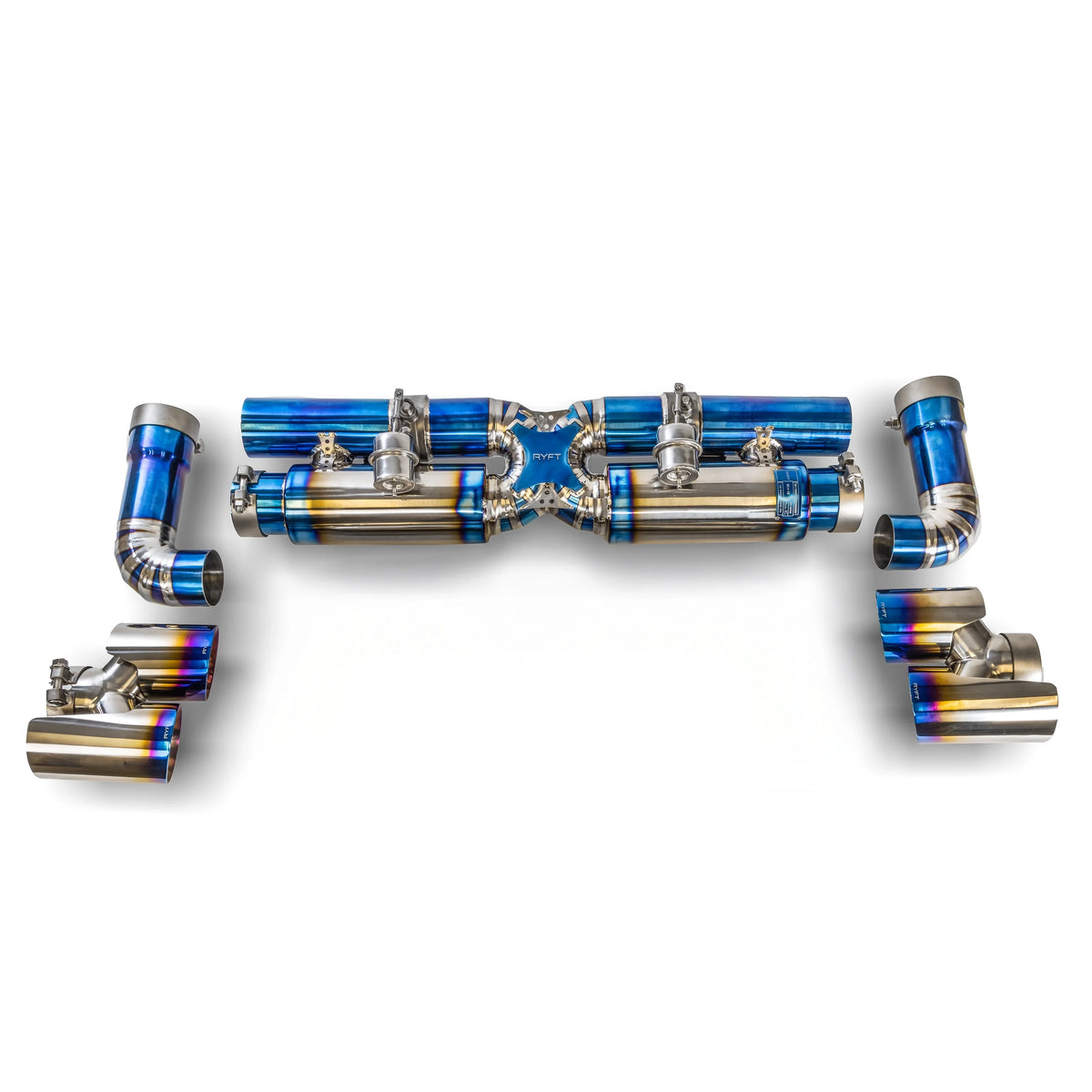 RYFT Titanium Performance Exhaust w/ Blue Titanium Tips - Porsche (991) 911 Turbo