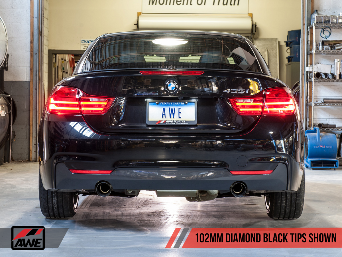 AWE BMW F3X 335i/435i Touring Edition Axle-Back Exhaust - Chrome Silver Tips (90mm)