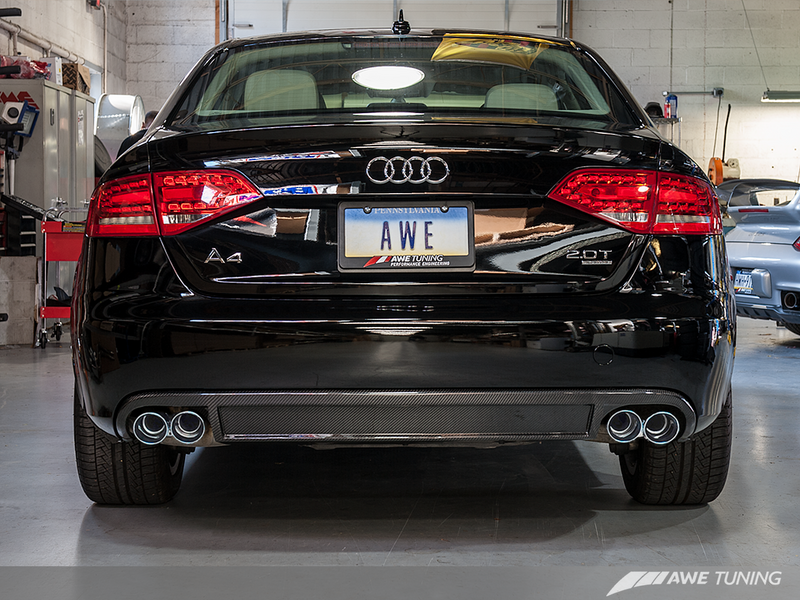 AWE Audi B8 A4 Touring Edition Exhaust - Single Side Polished Silver Tips