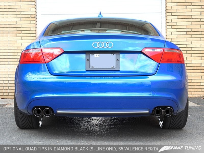 AWE Audi B8 A5 2.0T Touring Edition Single Outlet Exhaust - Polished Silver Tips
