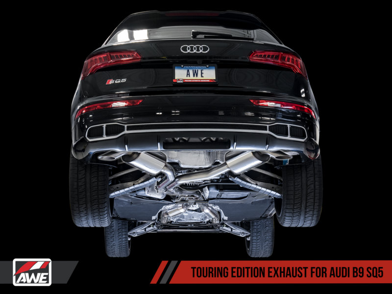 AWE Audi B9 SQ5 Resonated Touring Edition Cat-Back Exhaust - No Tips (Turn Downs)
