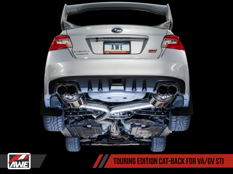 AWE Subaru STI VA / WRX GV / STI GV Sedan Touring Edition Exhaust - Chrome Silver Tip (102mm)