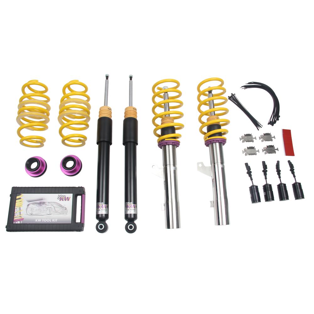 KW Coilover Kit V1 for 03/2014+ Seat Leon (5F1) w/ Deactivation For Electronic Dampers - Volkswagen Golf (5G) (1.0 TSi, 1.0 TSI, 1.2 TSI +16 more)