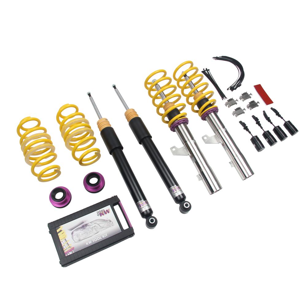 KW Coilover Kit V1 for 03/2014+ Seat Leon (5F1) w/ Deactivation For Electronic Dampers - Volkswagen Golf (5G) (1.0 TSi, 1.0 TSI, 1.2 TSI +16 more)