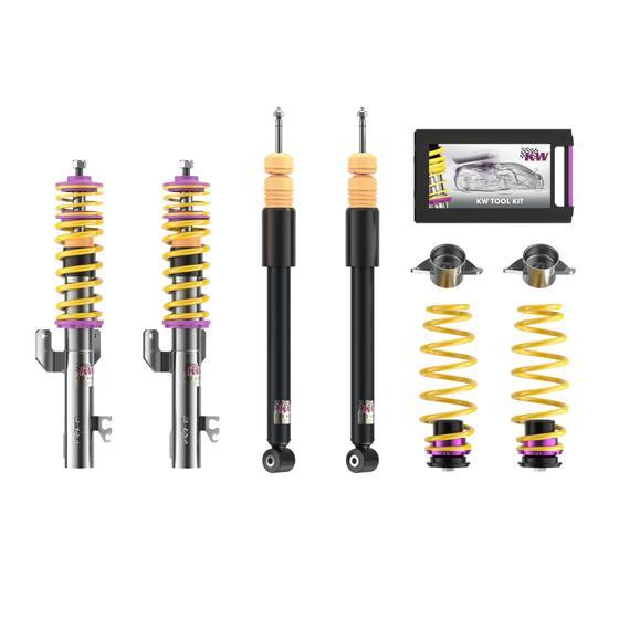 KW Coilover Kit V1 for 06/2008+ Seat Ibiza Mk IV Sportcoupe (6J1, 6P5) w/ Deactivation For Electronic Dampers - Volkswagen Polo (6R) (1.0 TSI, 1.2 TDI, 1.2 TSI +14 more)