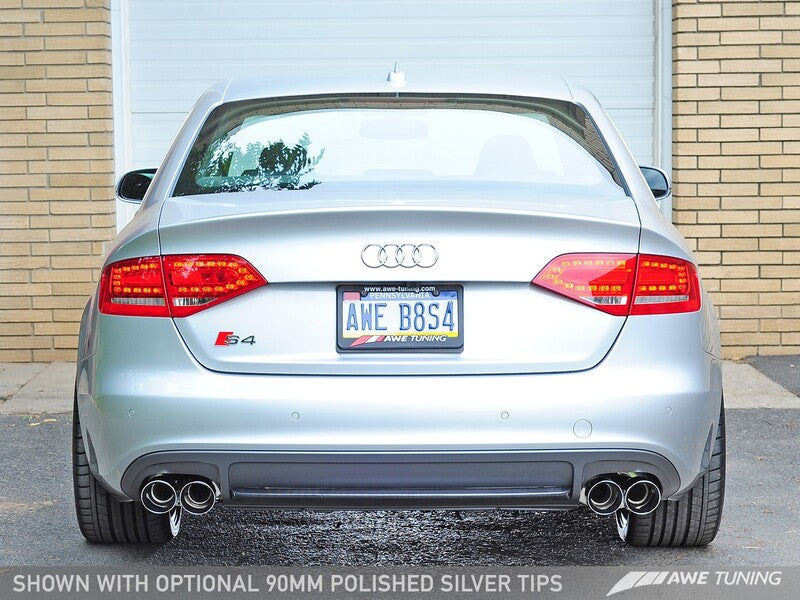 AWE Audi B8 / B8.5 S4 3.0T Touring Edition Exhaust - Diamond Black Tips (90mm)