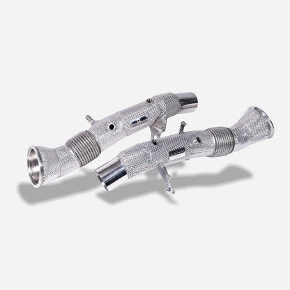 RYFT Race Downpipes w/ Kevlar Heat Shield - Ferrari 296 GTB Coupe