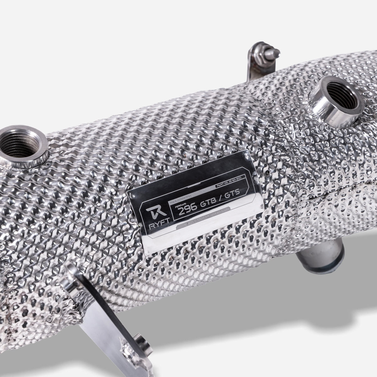 RYFT Race Downpipes w/ Kevlar Heat Shield - Ferrari 296 GTB Coupe