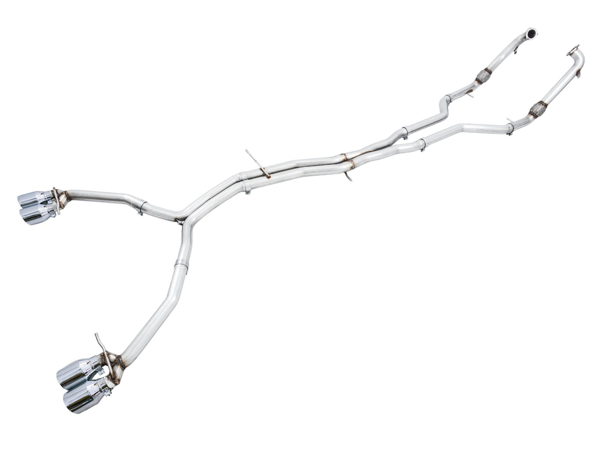 AWE Audi B9 S5 Coupe 3.0T Track Edition Exhaust - Chrome Silver Tips (102mm)