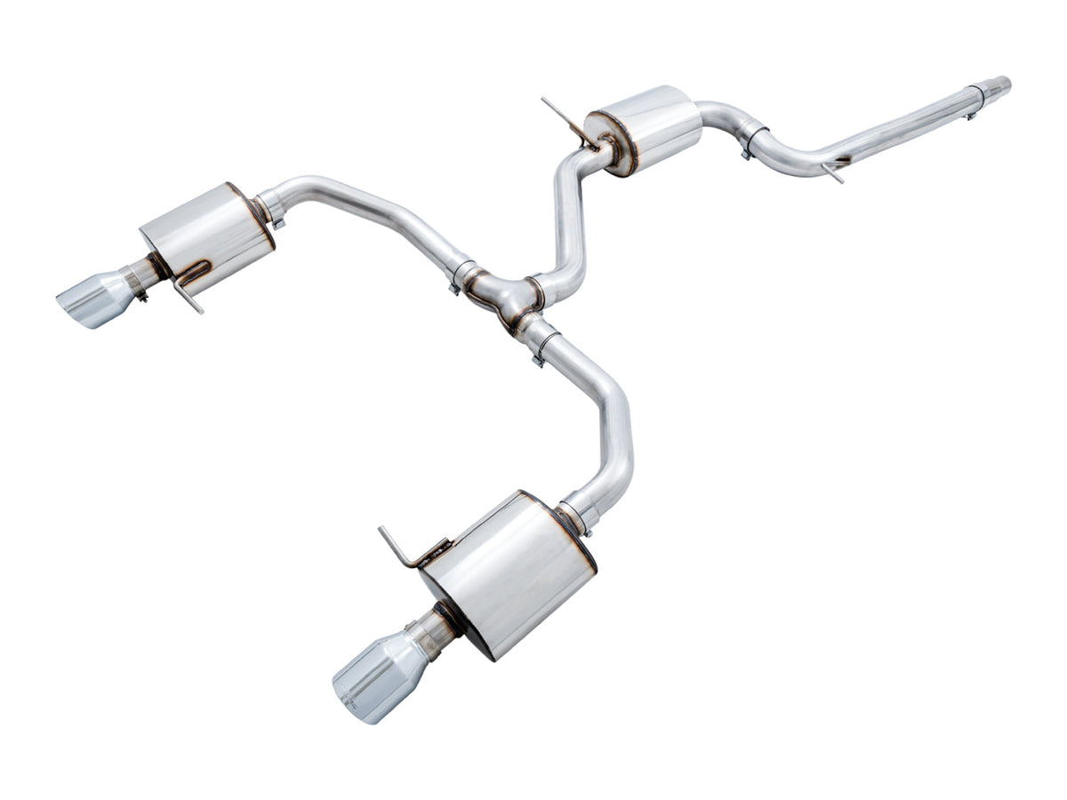 AWE 18-21 Volkswagen Jetta GLI Mk7 Track Exhaust - Chrome Silver Tips (Fits High-Flow DP)