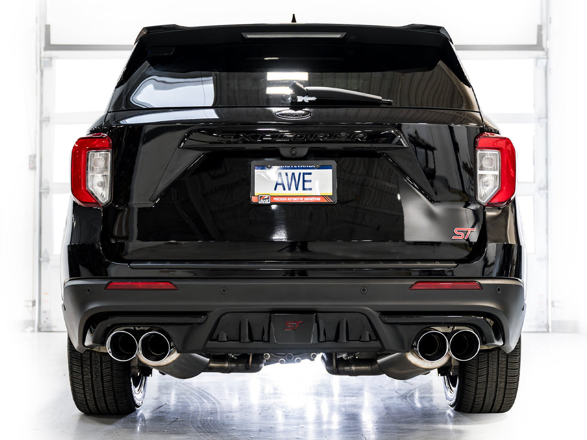 AWE Touring Edition Cat Back Exhaust Chrome Silver Tips for Ford Explorer Platinum 2020-2025