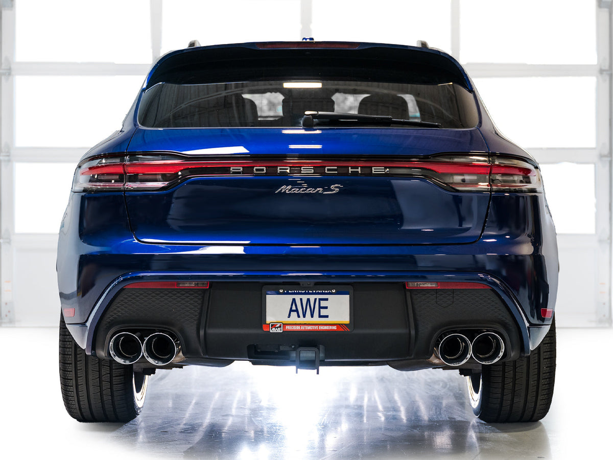 AWE Touring Edition Catback Exhaust Chrome Silver Tips for 22+ Porsche Macan 2.9TT