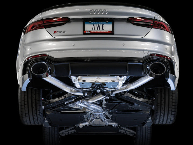 AWE Audi B9 RS 5 Sportback Touring Edition Exhaust-Non Resonated- Diamond Black RS Style Tips