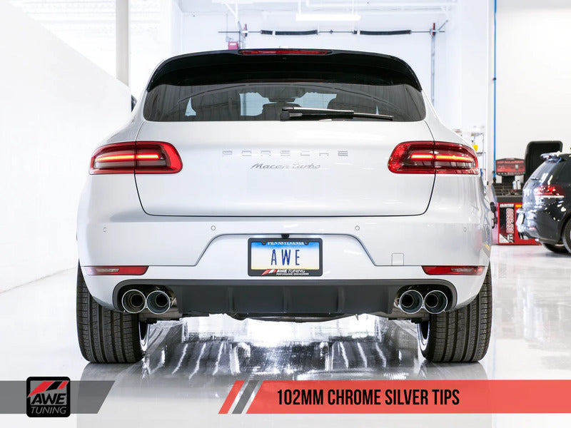 AWE Porsche Macan Track Edition Exhaust System - Diamond Black 102mm Tips