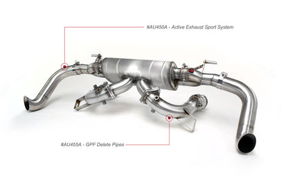 QuickSilver Sport Exhaust with Sound Architect OR GPF delete pipes (2020 on EURO Spec) - Audi R8 V10 (with GPFs)