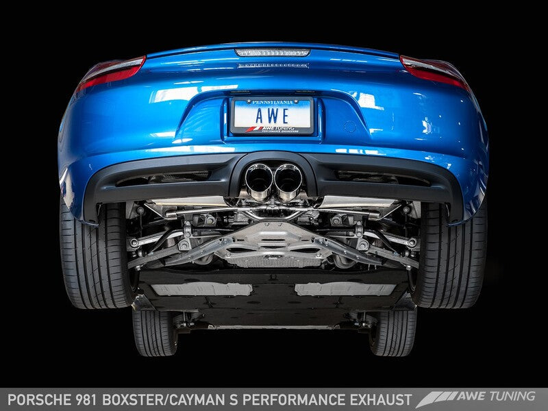 AWE Porsche 981 Performance Exhaust System - Chrome Silver Tips