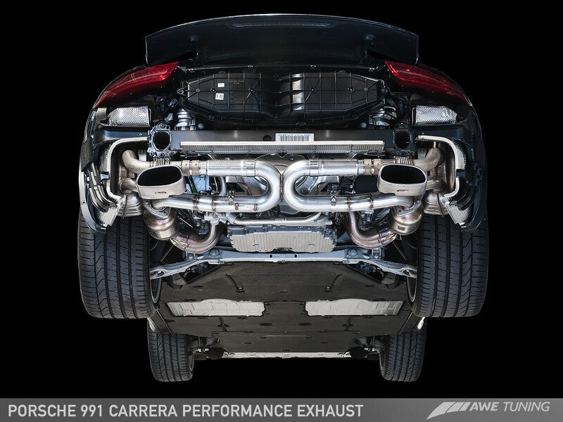 AWE 991 Carrera Performance Exhaust - Use Stock Tips