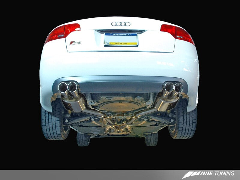 AWE Audi B7 S4 Touring Edition Exhaust - Polished Silver Tips