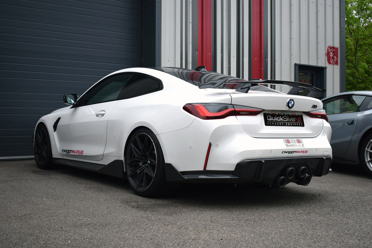 QuickSilver Sport Exhaust with Sound Architect Inc. Carbon Diffusor Kit with OR without OPF delete pipes. - BMW M4 G82 G83 Centre Exit (2021 on)