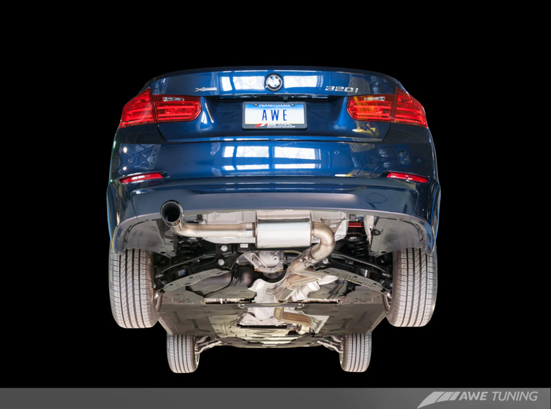AWE BMW F30 320i Touring Exhaust w/Performance Mid Pipe - Chrome Silver Tip (90mm)