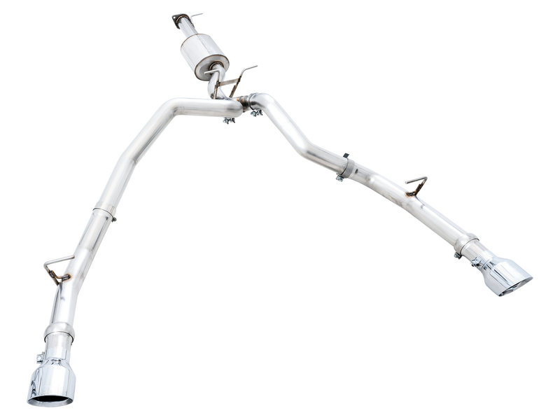 AWE 19-21 RAM 1500 5.7L (w/Cutouts) 0FG Dual Rear Exit Cat-Back Exhaust - Chrome Silver Tips