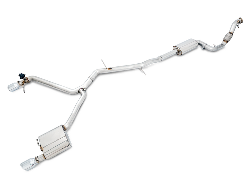 AWE Audi B9 A5 Touring Edition Exhaust Dual Outlet - Chrome Silver Tips (Includes DP)