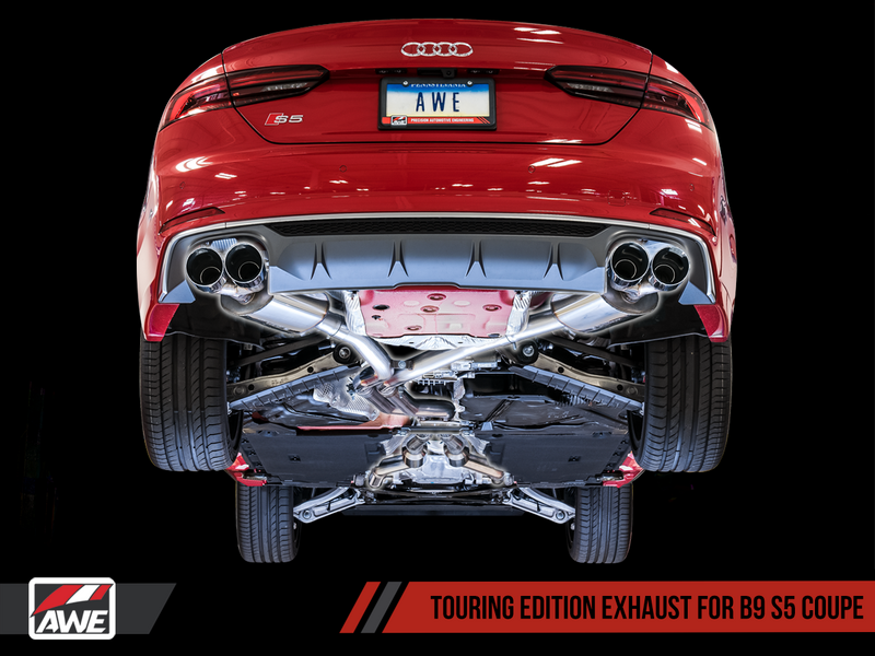 AWE Audi B9 S5 Coupe SwitchPath Exhaust w/ Chrome Silver Tips (102mm)