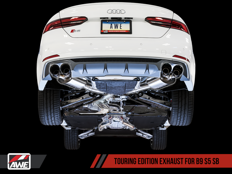 AWE Audi B9 S5 Sportback SwitchPath Exhaust - Non-Resonated (Silver 102mm Tips)
