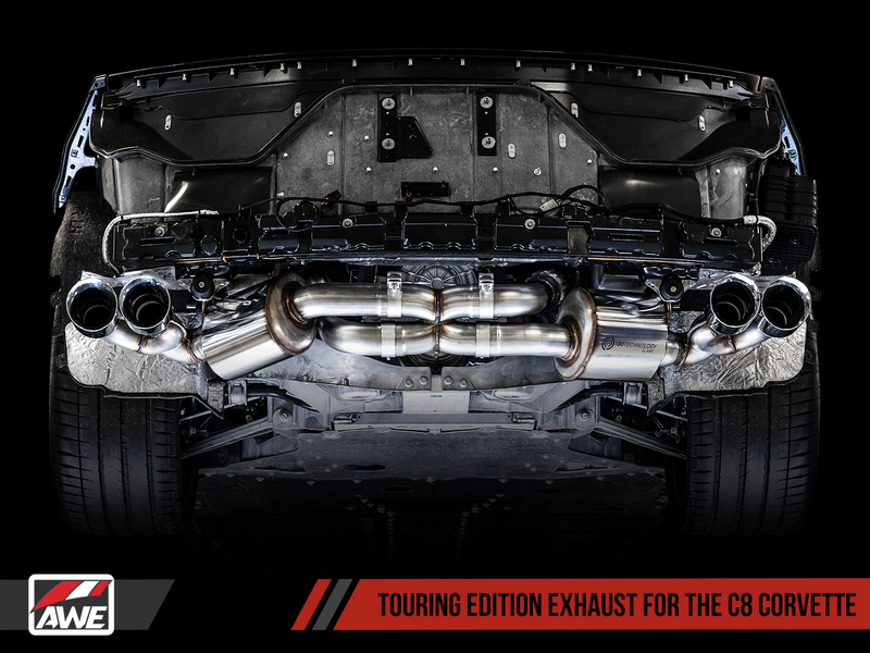 AWE 2020 Chevrolet Corvette (C8) Touring Edition Exhaust - Quad Chrome Silver Tips