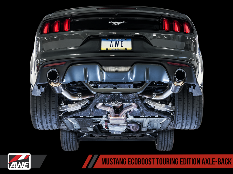 AWE S550 Mustang EcoBoost Axle-back Exhaust - Touring Edition (Chrome Silver Tips)