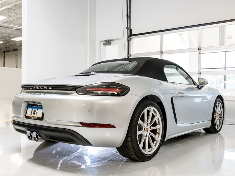 AWE Touring Edition Exhaust for Porsche 718 Boxster / Cayman - Chrome Silver Tips