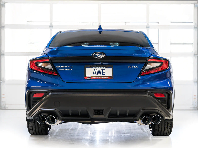 AWE Track Edition Exhaust for VB Subaru WRX - Chrome Silver Tips