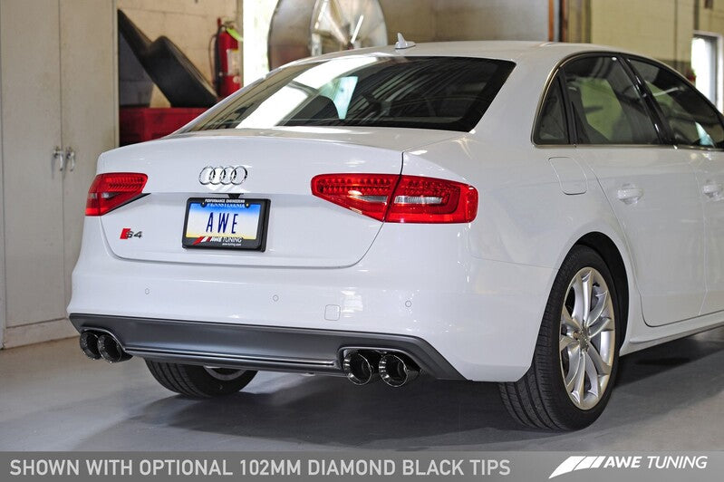 AWE Audi B8.5 S4 3.0T Track Edition Exhaust - Chrome Silver Tips (102mm)