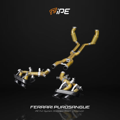 iPE Catted Downpipe with Titanium Cat Back System - Ferrari Purosangue (X Pipe, OPF)