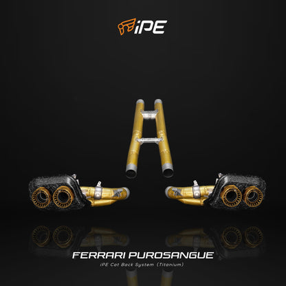 iPE Catted Downpipe with Titanium Cat Back System - Ferrari Purosangue (X Pipe, OPF)